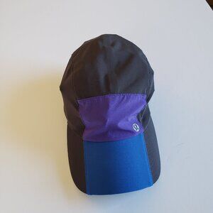 Lululemon Fast & Free Mens Run Hat Elite Gray, Blue & Purple Adjustable Strap
